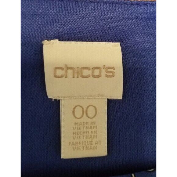 Chico's Blue Ornate Medallion/Floral Print Blouson Dress, PO LNC - Size 0 (XS-2) - Picture 8 of 9